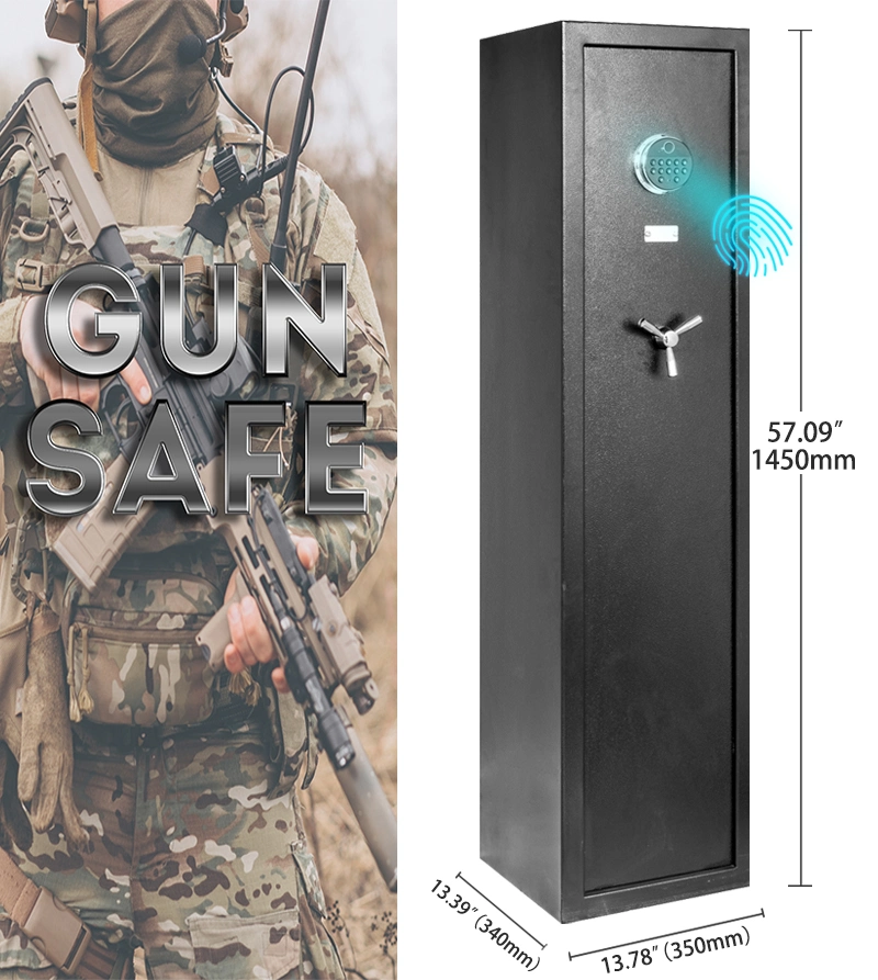 High Quality Heavy Duty Safe Security Gun Cabinet Safe Digital Fingerprint Home Long Gun Cabinet Electronic Biometric Gun Safe Box